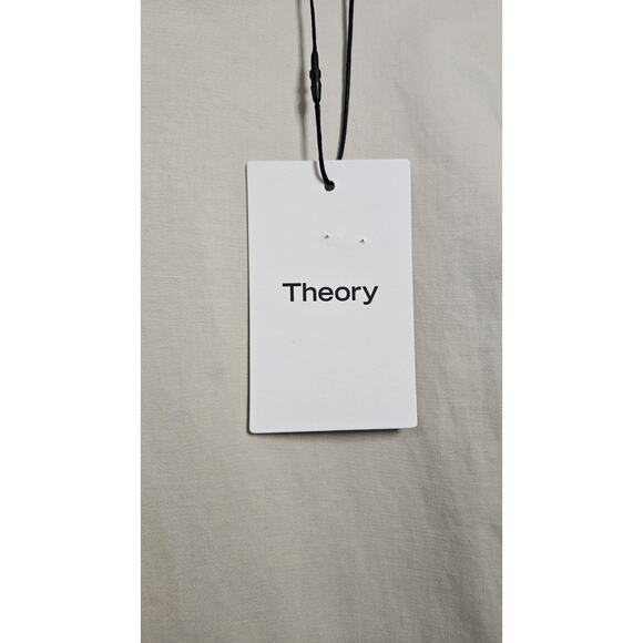 NWT Theory Mini Shift Dress Size 14 Sand/Black Sleeveless Stretch Crew Neck - Picture 6 of 9